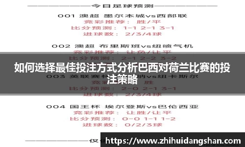 如何选择最佳投注方式分析巴西对荷兰比赛的投注策略
